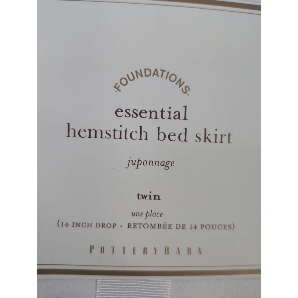NEW😍Pottery Barn Foundations Essentials Twin Hemstitch Bed Skirt *READ* 14